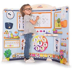 Smoby Salle De Classe School Ecole/Maitresse Ardoise Double Face Blanche Magnétique + Craie 80 Accessoires Inclus Dès 3 Ans Fabriqué en France 380101 - Publicité