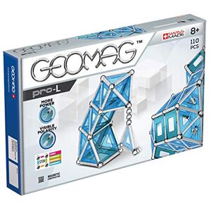 Geomag PRO-L 110 Pièces Jeu de Construction Magnétique pour Enfants dès 8 Ans Fabrication Suisse Blocs Construction avec 36 Tiges Argentées,30 Billes,44 Panneaux Bleu Aimants Puissants-STEM - Publicité