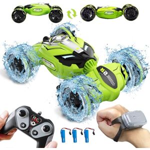 Voiture Télécommandée Tout Terrain Enfant, 2.4GHZ 360 Rotation, 4WD Voiture  Amphibie, Cadeau pour 3-12 Ans Enfants