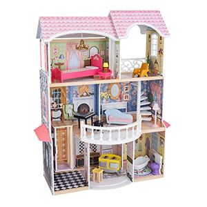 KidKraft Maison de Poupée en Bois Magnolia incluant Accessoires et Mobilier, 3 étages de Jeu avec Balcon et Ascenseur pour Poupées 30 cm, Jouet Enfant dès 3 Ans, 65907 - Publicité