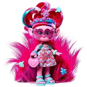 Mattel Trolls 3, Poupée Poppy Surprises 2 en 1, Avec Plus De 10 Accessoires pour Coiffures et Looks Stylés, À Collectionner, Jouet Enfant, A Partir De 3 Ans, HNF16 - Publicité