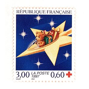 Timbre France 1997. Authentique Timbre de France de Collection Neuf. N° 3122 a, Croix Rouge. Ourson . par des Livres Express - Publicité