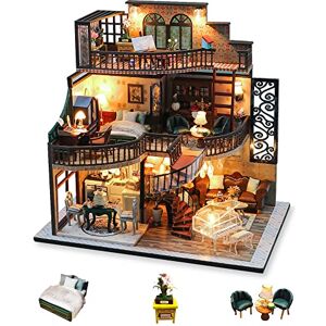 Cuteefun Maquette Maison Miniature pour Adulte à Construire, DIY Maison de Poupée Miniature Bois en Kit avec Meubles Outils, Cadeau de Bricolage Artisanal (Loft D'époque) - Publicité