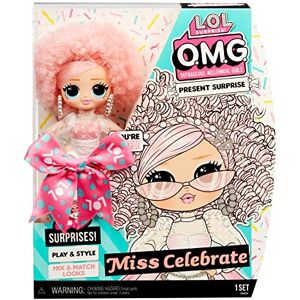 L.O.L. Surprise! LOL Surprise OMG Present Surprise Série 2 Poupée Mannequin MISS CELEBRATE – Avec 20 Surprises dont des tenues, chaussures, accessoires & + À collectionner – Garçons & filles, 4 ans + - Publicité