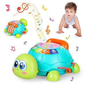 kramow Jouet Bébé 1 an, Jouets Musicaux, Jouet d'éveil 18 Mois, Rampant Tortue,Tambourin Bébé, Son et Lumière, Jouets d'activité et de développement, Jeux Educatif Cadeau pour Garçons Filles Enfant - Publicité