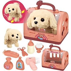 STAY GENT Robot Chien Jouet Enfant Veterinaire Enfant Jouets Kit Toilettage du Chien Interactif 12 PCS Malette Docteur Électrique Peluche Chien Qui Marche Cage Cadeau Jeux Enfants Filles 2 3 4 5 6 Ans - Publicité