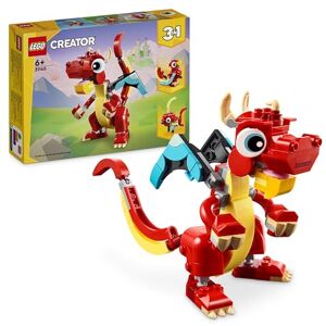 Lego Creator 3-en-1 Le Dragon Rouge, Jouet avec 3 Figurines d'animaux, Dont Un Dragon Rouge, Un Poisson et Un Phénix, Set Animaux pour Enfants, Cadeau pour Garçons et Filles, Dès 6 Ans 31145 - Publicité