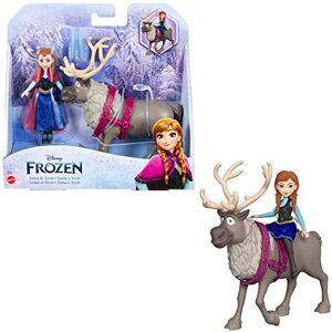 Mattel Disney La Reine des Neiges Mini-poupée articulée Anna avec tenue emblématique jupe et cape amovibles et figurine du renne Sven, Jouet Enfant, Dès 3 ans, HLX03 - Publicité