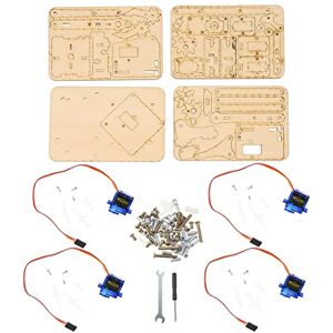 Fafeicy 4 DOF bois robotique bras mécanique sg90 servo robot bras kit pour Ar-duino Raspberry Pi SNAM1500 - Publicité