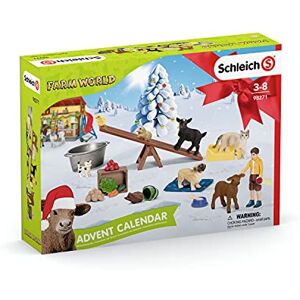 Schleich 98271 Farm World Calendrier de l'Avent Farm World avec Chèvre, Chat, Chien, Veau, Chaton, Cochon d'Inde et Fermier Cadeau pour Enfants de 5 ans et + - Publicité