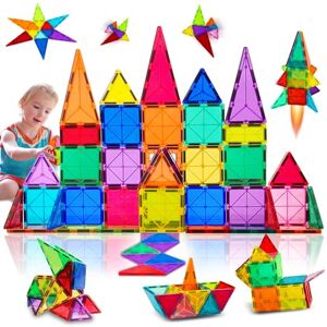 MOOKCUY Blocs Construction Magnétiques pour Enfants de 3 à 8 Ans,Jeux de Construction Educatif Jeux Enfant Cadeau d'anniversaire pour 3 4 5 6 7 8 9 Ans Fille Garcon Jeux Enfant 3 Ans+ Noël - Publicité