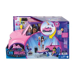 Barbie Big City Big Dreams véhicule Concert Transformable pour poupée, Voiture avec 20 Accessoires, Jouet pour Enfant, GYJ25 - Publicité