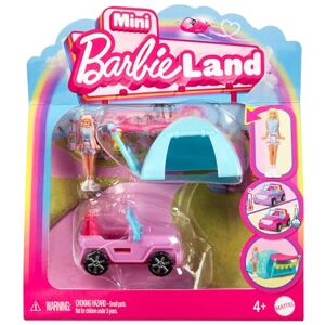 Barbie Ensemble poupée et véhicule Miniature Land, poupée de 1,5 Pouce et véhicule Jouet emblématique avec Changement de Couleur Surprise, HYF43 - Publicité