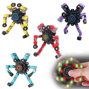 BSITSSS 4 Unités Fidget Spinner, Robot Hand Spinner Jouet Anti-Stress, Fidget Spinners Transformable Créatif, Handspinner Jouets Sensoriels Fidget pour Enfants, Adultes, Tous âges - Publicité