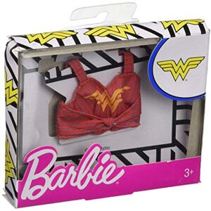 Barbie Clothes: Wonder Woman Character Top Dolls, Red & Gold Striped Tank with Logo Graphic, Gift for 3 to 8 Year Olds - Publicité