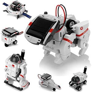 Batlofty Robot Solaire Jouets 6 en 1 Kits d'apprentissage STEM Éducatifs Espace Lune Exploration Flotte Expérience De Construction Jouets DIY Solaire Puissance Science Cadeau pour Les Enfants (Blanc) - Publicité