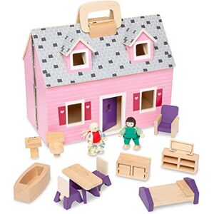 Melissa & Doug Maison De Poupée en Bois Pliable et Portable   Jeux de Rôle   3+ - Publicité