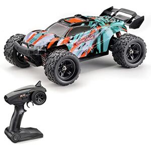 Absima 18002 Power Modèle électrique de Voiture Haute Vitesse Camion de Course Truck-Truggy Hurricane 4WD RTR brossé RC 2,4 GHz avec Batterie, Vert, Orange, Noir, Maßstab 1:18 - Publicité