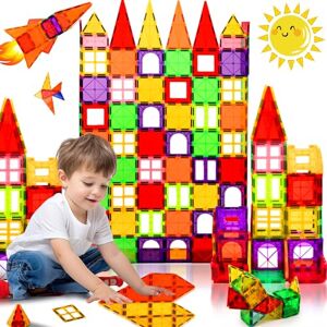 SVYHUOK Construction Magnetique Enfant 60 Pièces Jeux de Construction Magnetique, Créatif Jouet Magnétiques, Colorés 3D Educatifs Magnetic Tiles, Magnetic Building Blocks Cadeau pour Garçons & Filles - Publicité