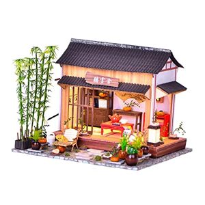 predolo Style Chinois Cottage Bricolage Miniature Maison de Poupée Kit Artisanat avec LED Maison de Poupée Modèle Construction Y Cadeau Créatif - Publicité