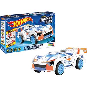 Revell - Mach Speeder, Voiture à retrofriction 1:32 avec Rampe de Saut Hot Wheels rétro-Friction à Construire, 50310, Blanc/Orange - Publicité