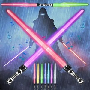 SIXSSSM 2 Pièces Sabre Laser pour Enfants, 2 en 1 Sabre Laser Lumineux, Epées Laser Télescopiques, Duel Lightsaber, Jouet Sabre Laser, ouets Cadeaux Et Cosplay pour Enfants à Partir De 3 Ans - Publicité