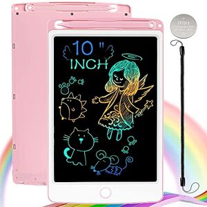 NOBES Ardoise Magique 10 Pouces Coloré, LCD Tablette D'écriture Tableau de Dessin Effaçable, Cadeau Jouet Educatif pour Bambin Enfants Jouet Fille 2 3 4 5 6 + Ans (Rose) - Publicité