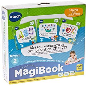 VTech MagiBook, Pack 3 Livres Éducatifs Niveau 2 Mes Apprentissages de Grande Section, CP et CE1, Pages Illustrées et Interactives, Cadeau Garçon et Fille de 4 Ans à 7 Ans Contenu en Français - Publicité