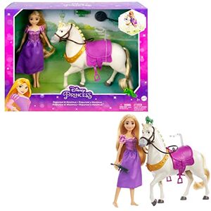 Mattel Princesses Disney Coffret Raiponce et Maximus avec Poupée Raiponce, cheval Maximus, figurine Pascal, brosse et accessoires de monte, Jouet Enfant, Dès 3 ans, HLW23 - Publicité