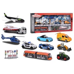 Smoby Majorette Set 10 Pièces Découverte Voitures Miniatures en Métal Coffret 10 Véhicules avec Panneaux de Signalisation 212058590 - Publicité