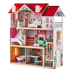 TOP BRIGHT Maison de Poupée en Bois avec Meubles et Ascenseur Rêve Jouet de la Maison de Poupée pour Fille - Publicité