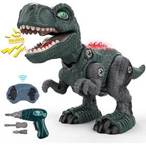 Allaugh Dinosaure Télécommandé, Enfant Jouet Animaux Téléguidé, RC Démonter Electrique Robot Dragon avec Marche Rugissement Fonction Interactif Cadeau d'anniversaire Noël Garçons Filles 3-12 Ans - Publicité