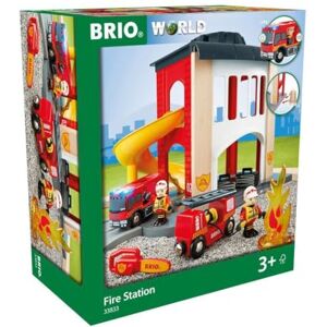 Brio World 33833 Caserne de Pompiers Accessoire pour circuit de train en bois 2 niveaux Véhicule inclus Jouet pour garçons et filles dès 3 ans - Publicité