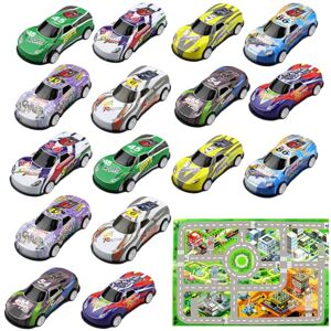 Hyakoz 16 Pcs Petite Voiture Enfant Jouets Voitures Miniatures en Métal Mini Voiture Jouet de Course à Friction Jouet Cars à Tirer pour Enfants Filles Garçon 2 3 4 Ans et Plus - Publicité