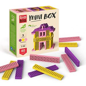 bioblo Mini Box Sweet-Home Mix 40 Blocs de Construction colorés durables pour Enfants à partir de 3 Ans   Blocs de Construction en Bois pour Enfants   Jouet STEM Montessori pour Jeux d'empilage et - Publicité
