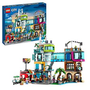 Lego 60380 City Le Centre-Ville, Jouet de Construction de Maquettes avec Salon de Coiffure, Vétérinaire, Hôtel et Discothèque avec Minifigurines et Plaques de Route, 8-99 Ans - Publicité