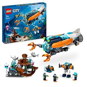 Lego 60379 City Le sous-Marin d’Exploration en Eaux Profondes, Jouet avec Drone, Figurines Requin, Épave et Minifigurines Plongeur, Cadeau pour Enfants, Garçons, Filles Dès 7 Ans à Noël - Publicité