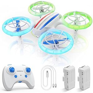 DEERC D23 Mini Drone pour Enfants Débutants, Quadcopter RC LED avec Maintien de L'altitude, Mode sans Tête, 3D Flip, Protection Complète, Facile à Utiliser Cadeaux Jouets pour Garçons, Filles, Blanc - Publicité