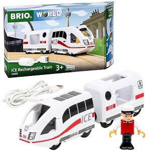 Brio World Train Ice Rechargeable Fidèle à Un Vrai Train Ice Allemand Train électrique avec Cable USB- pour Circuit de Train en Bois Jouet pour garçons et Filles dès 3 Ans 36088 - Publicité