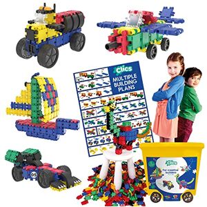 Clics Jeu de Construction, Rollerbox 25 en 1, 628, 122 Accessoires at Autocollants, Jouets Enfants STEM pour des Heures de Plaisir, 3 Ans jusqu'à 12 Ans,Jouets DURABLES en Plastique RECYCLÉ - Publicité