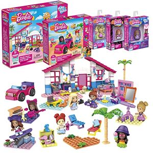 Barbie Mega Construx  Pack de 5 Coffrets à Construire avec 7 Mini-Figurines, Jeu de Briques de Construction, 440 pièces, pour Enfant dès 5 Ans, HBF32 - Publicité