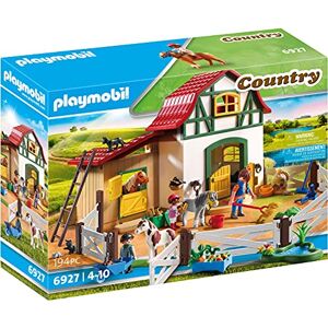 Playmobil 6927 Poney Club Country avec Trois Personnages, Trois poneys, Deux Boxes et Un enclos modulable Univers Equitation Animaux Dès 4 Ans - Publicité