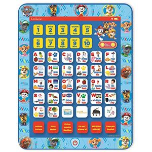 Lexibook Pat' Patrouille Tablette éducative bilingue, jouet pour apprendre les lettres chiffres vocabulaire et musique, langues Français/Anglais, Bleu, JCPAD002PAi1 - Publicité