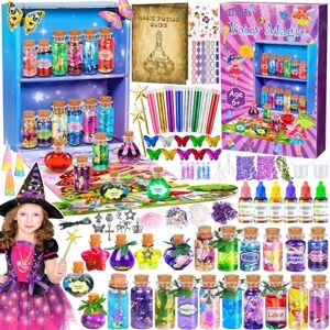 Frasheng Kits de Potions de Fées, Kit Potion Magique Enfant avec 24 Bouteilles Magiques,Cristaux d'énergie,Papillons,Pendentif,Potion Magique Cadeaux Créatifs Bricolage pour Filles de 6 à 12 Ans - Publicité