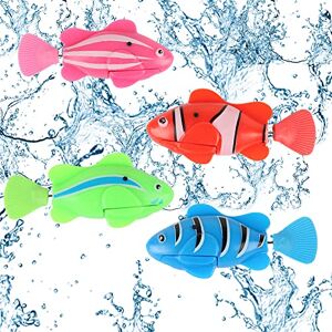 XiXiRan Poisson Robot Bain*4pcs,  Poisson Jouet Enfant Electronique, Natation Fish Robot, Poisson Plastique Jouet, Robot Fish Poisson Clown, Robot Fish Poisson Aquarium, Poisson Robot Nageur - Publicité