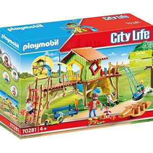 Playmobil 70281 Parc de Jeux et Enfants avec Quatre Personnages, Un Jeu d’Escalade, Un Toboggan, Une balançoire à Pneu, Un Mur d’Escalade et des Accessoires Univers Loisirs City Life Dès 4 Ans - Publicité