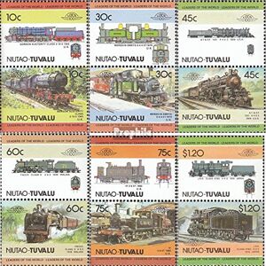 Prophila Collection Tuvalu-Niutao 45-56 Couples (complète.Edition.) Neuf avec Gomme Originale ** MNH 1985 Locomotives (Timbres pour Les collectionneurs) vehicules sur Rails/funiculaire - Publicité