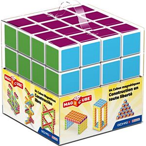 Geomag MAGICUBE 64 Pièces Blocs de Construction Magnétiques Multicolores à Assembler Pour Enfants dès 1 An 6 Couleurs Fabriqué en Suisse -Jouet Educatif Jeux Construction Magnétiques - Publicité