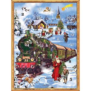 Richard Sellmer Verlag Calendrier de l'avent/calendrier de Noël nostalgique avec images et mica pour enfants et adultes, chemin de fer dans la neige - Publicité