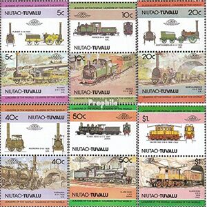 Prophila Collection Tuvalu-Niutao 9-20 Couples (complète.Edition.) Neuf avec Gomme Originale ** MNH 1984 Locomotives (Timbres pour Les collectionneurs) vehicules sur Rails/funiculaire - Publicité